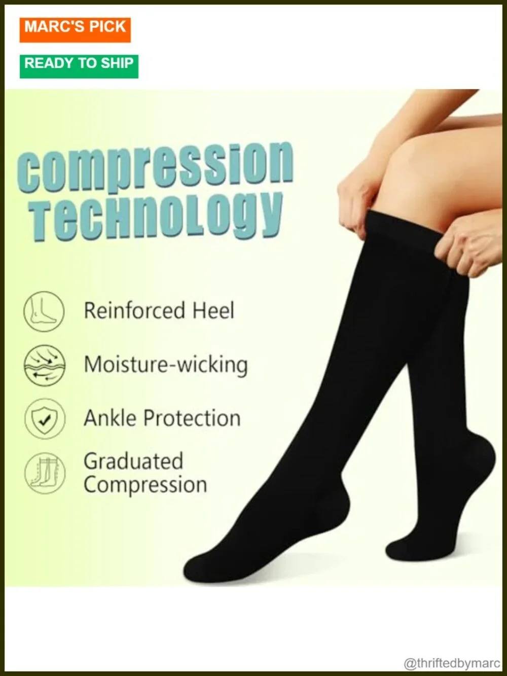 Compression Socks 8 Pairs 15-20 mmHg Circulation Support Nurses Travel Running